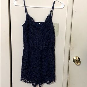 SHEIN Navy Blue Lace Romper size S
